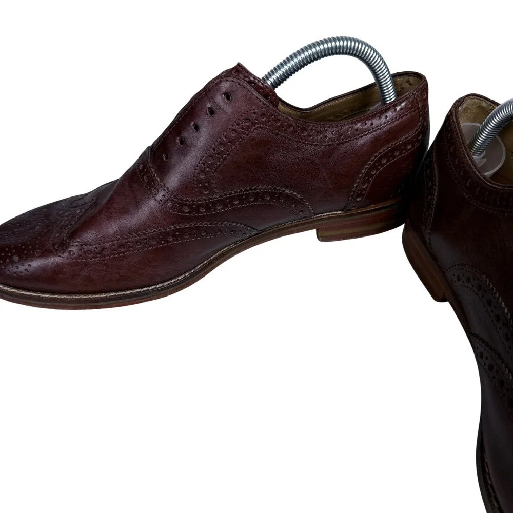 Cole Haan Wingtip Oxford Mens 8.5 Brown Leather Grand.OS Brogue Dress Shoes